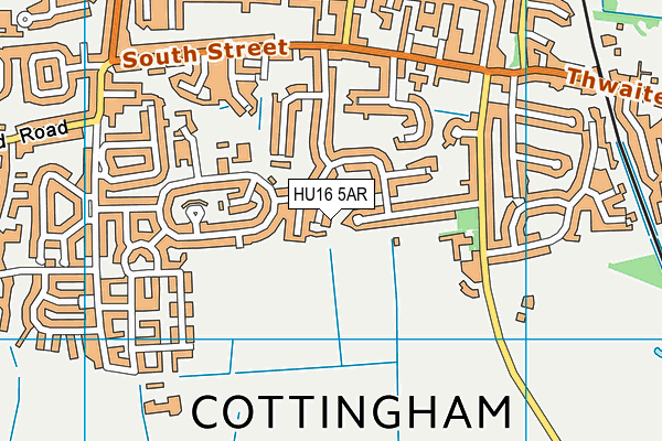 HU16 5AR map - OS VectorMap District (Ordnance Survey)
