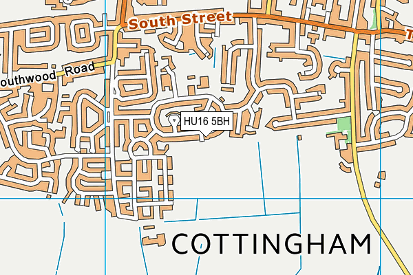 HU16 5BH map - OS VectorMap District (Ordnance Survey)