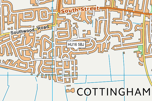 HU16 5BJ map - OS VectorMap District (Ordnance Survey)