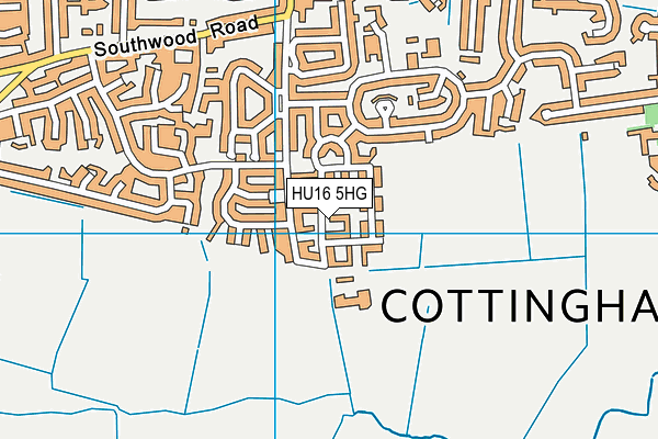 HU16 5HG map - OS VectorMap District (Ordnance Survey)