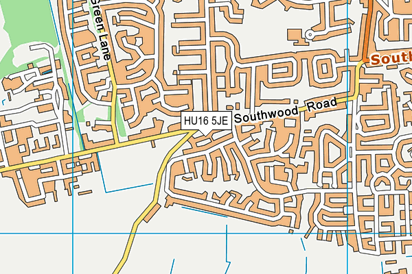 HU16 5JE map - OS VectorMap District (Ordnance Survey) HU16 5JE map - OS VectorMap District (Ordnance Survey)