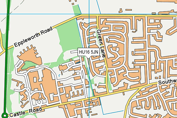 HU16 5JN map - OS VectorMap District (Ordnance Survey)