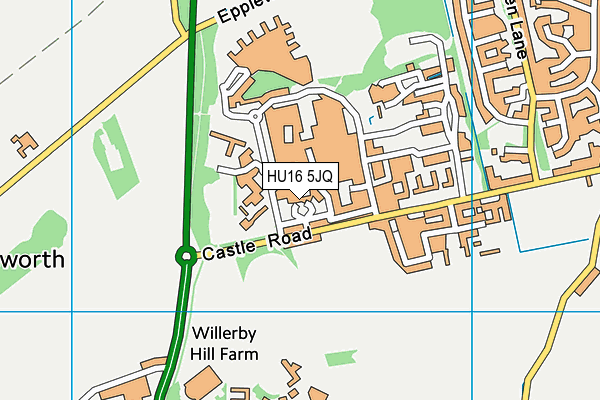 HU16 5JQ map - OS VectorMap District (Ordnance Survey)