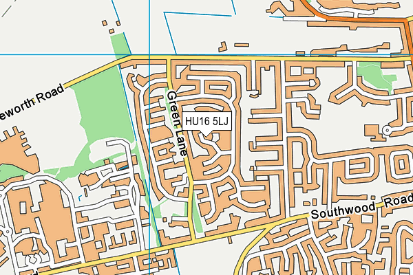 HU16 5LJ map - OS VectorMap District (Ordnance Survey)