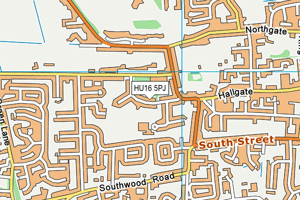 HU16 5PJ map - OS VectorMap District (Ordnance Survey)