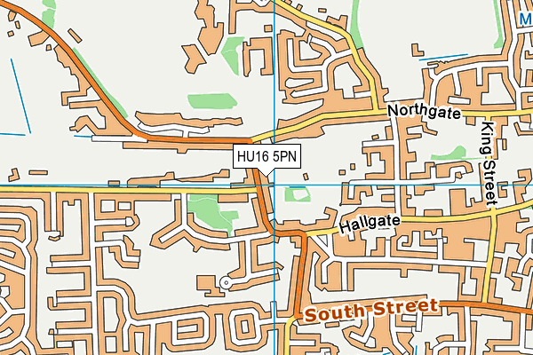 HU16 5PN map - OS VectorMap District (Ordnance Survey)