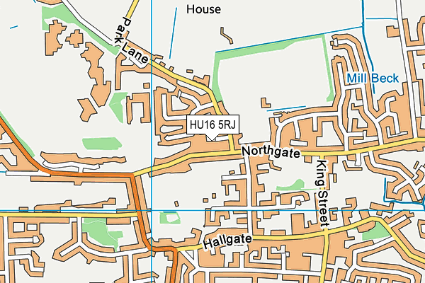 HU16 5RJ map - OS VectorMap District (Ordnance Survey)