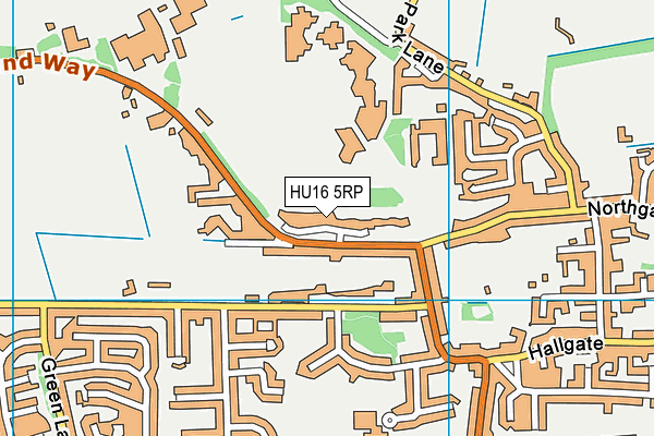 HU16 5RP map - OS VectorMap District (Ordnance Survey)