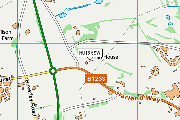 HU16 5SW map - OS VectorMap District (Ordnance Survey)