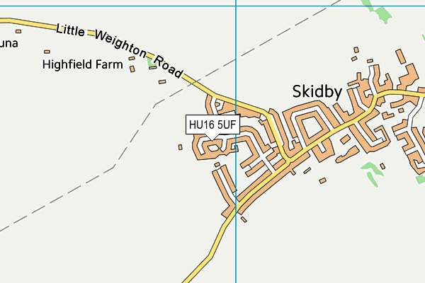 HU16 5UF map - OS VectorMap District (Ordnance Survey)