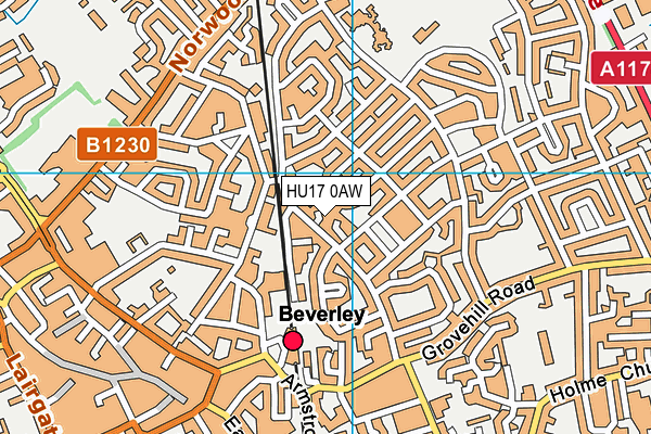 HU17 0AW map - OS VectorMap District (Ordnance Survey) HU17 0AW map - OS VectorMap District (Ordnance Survey)