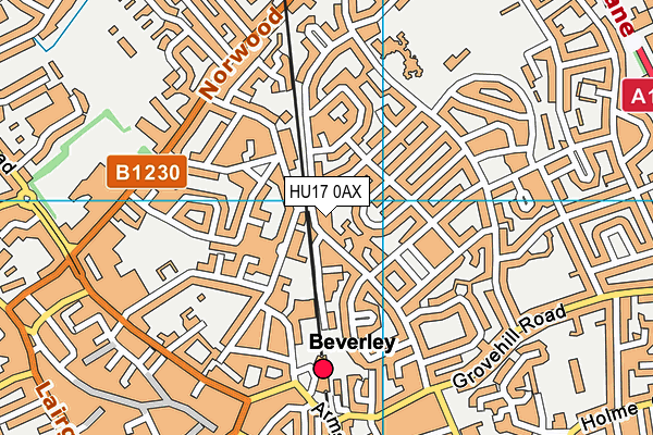 HU17 0AX map - OS VectorMap District (Ordnance Survey) HU17 0AX map - OS VectorMap District (Ordnance Survey)