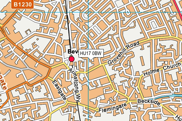 HU17 0BW map - OS VectorMap District (Ordnance Survey) HU17 0BW map - OS VectorMap District (Ordnance Survey)