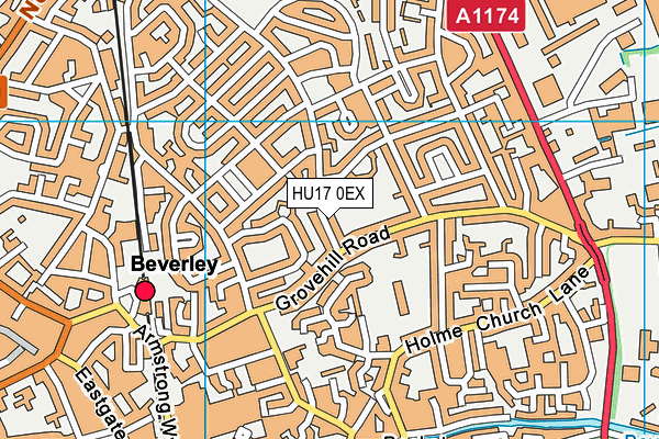 HU17 0EX map - OS VectorMap District (Ordnance Survey) HU17 0EX map - OS VectorMap District (Ordnance Survey)
