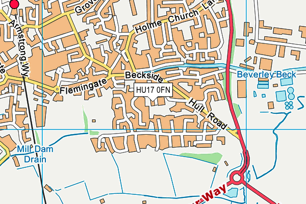 HU17 0FN map - OS VectorMap District (Ordnance Survey) HU17 0FN map - OS VectorMap District (Ordnance Survey)