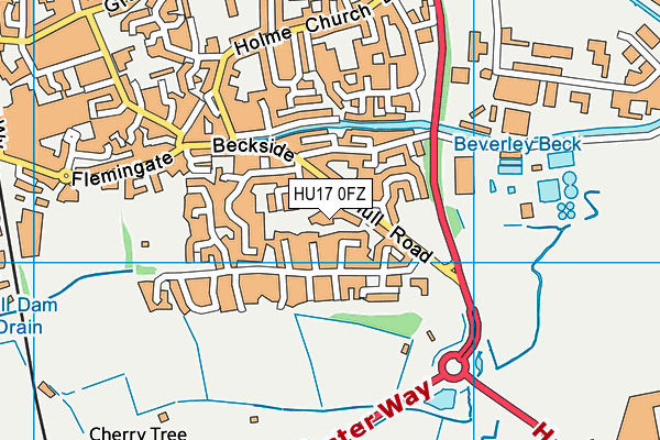 HU17 0FZ map - OS VectorMap District (Ordnance Survey) HU17 0FZ map - OS VectorMap District (Ordnance Survey)
