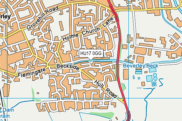 HU17 0GG map - OS VectorMap District (Ordnance Survey) HU17 0GG map - OS VectorMap District (Ordnance Survey)