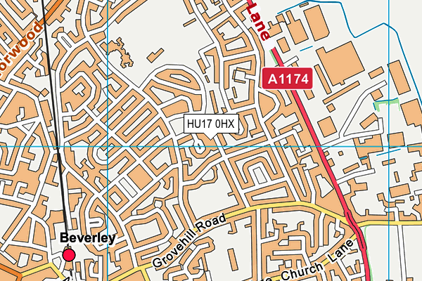 HU17 0HX map - OS VectorMap District (Ordnance Survey) HU17 0HX map - OS VectorMap District (Ordnance Survey)