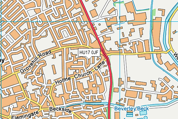 HU17 0JF map - OS VectorMap District (Ordnance Survey) HU17 0JF map - OS VectorMap District (Ordnance Survey)
