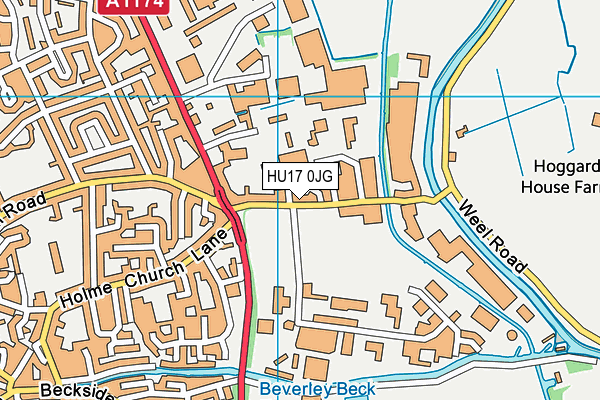 HU17 0JG map - OS VectorMap District (Ordnance Survey)