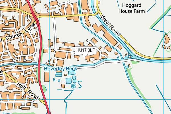 HU17 0LF map - OS VectorMap District (Ordnance Survey)