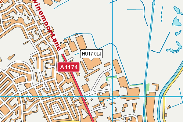 HU17 0LJ map - OS VectorMap District (Ordnance Survey) HU17 0LJ map - OS VectorMap District (Ordnance Survey)