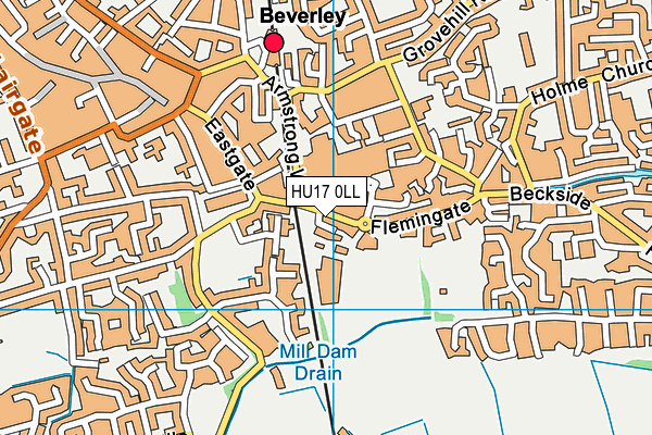 HU17 0LL map - OS VectorMap District (Ordnance Survey) HU17 0LL map - OS VectorMap District (Ordnance Survey)
