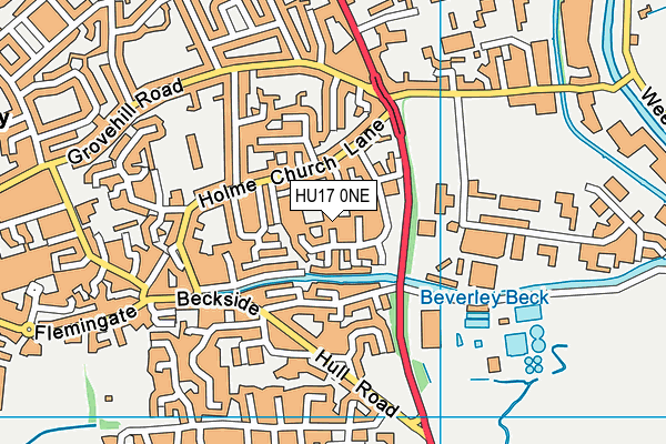 HU17 0NE map - OS VectorMap District (Ordnance Survey) HU17 0NE map - OS VectorMap District (Ordnance Survey)