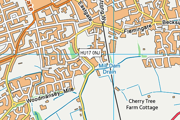 HU17 0NJ map - OS VectorMap District (Ordnance Survey)