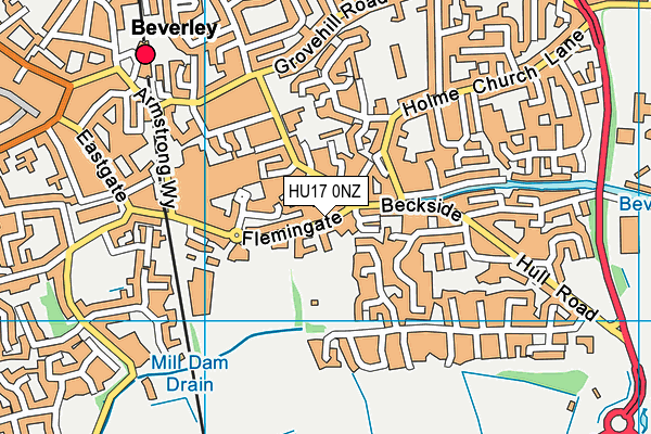 HU17 0NZ map - OS VectorMap District (Ordnance Survey)