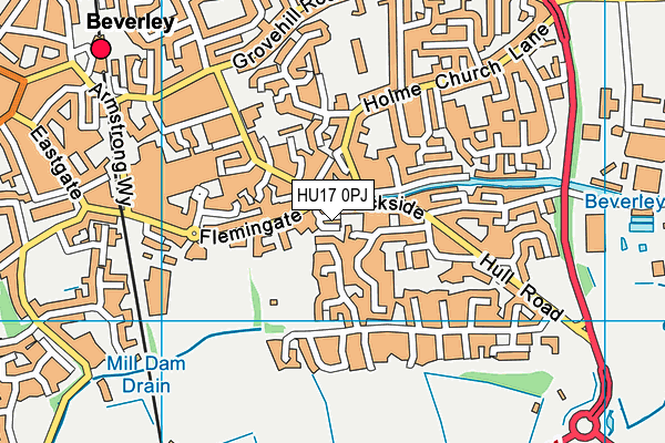 HU17 0PJ map - OS VectorMap District (Ordnance Survey) HU17 0PJ map - OS VectorMap District (Ordnance Survey)