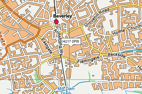HU17 0PW map - OS VectorMap District (Ordnance Survey) HU17 0PW map - OS VectorMap District (Ordnance Survey)