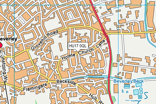 HU17 0QL map - OS VectorMap District (Ordnance Survey) HU17 0QL map - OS VectorMap District (Ordnance Survey)