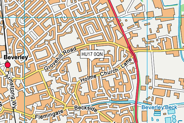 HU17 0QN map - OS VectorMap District (Ordnance Survey) HU17 0QN map - OS VectorMap District (Ordnance Survey)