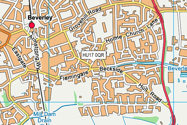 HU17 0QR map - OS VectorMap District (Ordnance Survey)