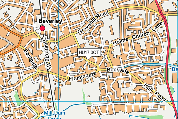HU17 0QT map - OS VectorMap District (Ordnance Survey)
