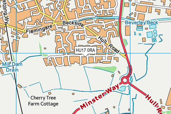 HU17 0RA map - OS VectorMap District (Ordnance Survey)