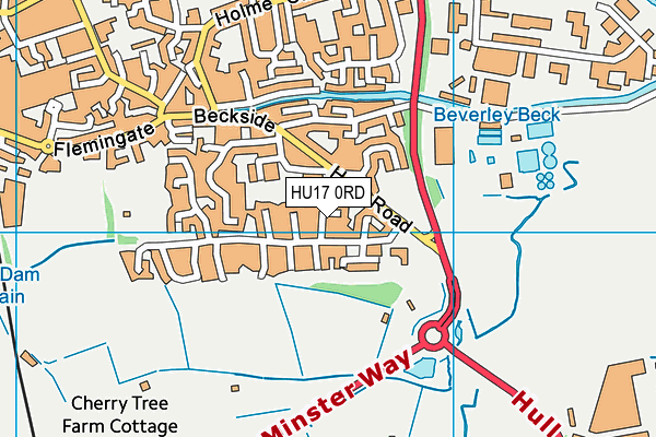 HU17 0RD map - OS VectorMap District (Ordnance Survey)