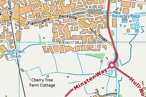 HU17 0RJ map - OS VectorMap District (Ordnance Survey)