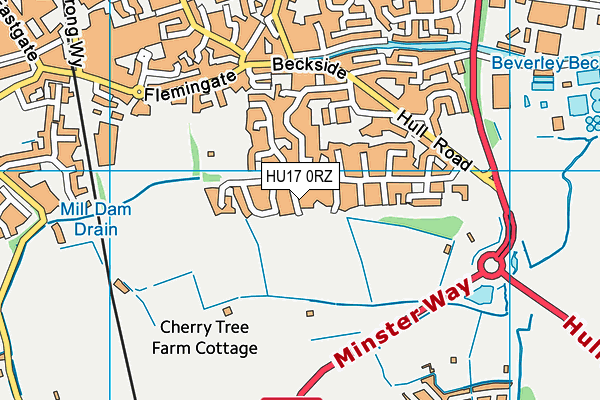 HU17 0RZ map - OS VectorMap District (Ordnance Survey)