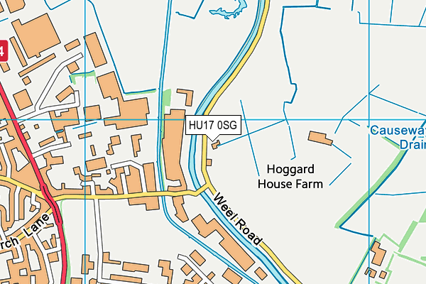 HU17 0SG map - OS VectorMap District (Ordnance Survey)