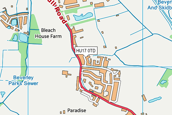 HU17 0TD map - OS VectorMap District (Ordnance Survey)