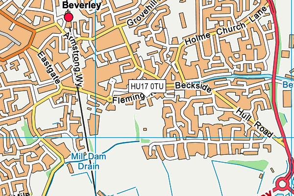 HU17 0TU map - OS VectorMap District (Ordnance Survey)