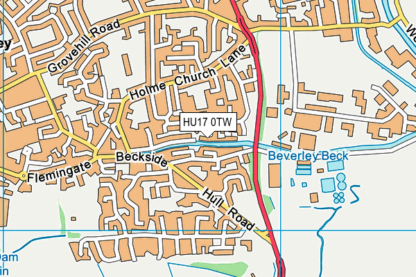 HU17 0TW map - OS VectorMap District (Ordnance Survey) HU17 0TW map - OS VectorMap District (Ordnance Survey)