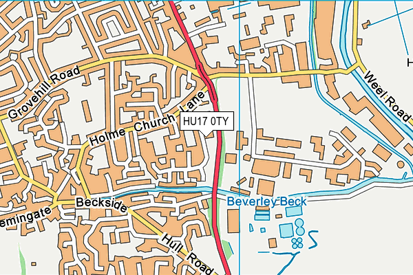 HU17 0TY map - OS VectorMap District (Ordnance Survey) HU17 0TY map - OS VectorMap District (Ordnance Survey)