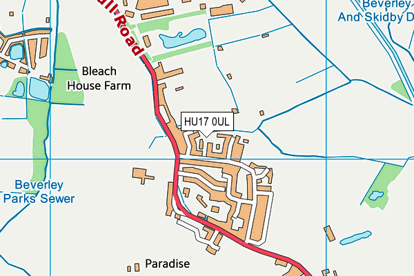 HU17 0UL map - OS VectorMap District (Ordnance Survey)