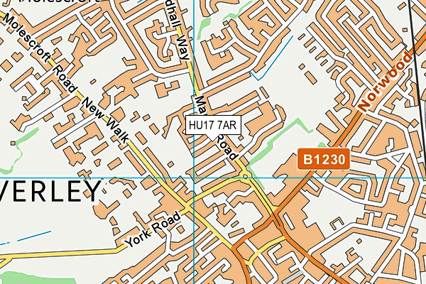 HU17 7AR map - OS VectorMap District (Ordnance Survey) HU17 7AR map - OS VectorMap District (Ordnance Survey)