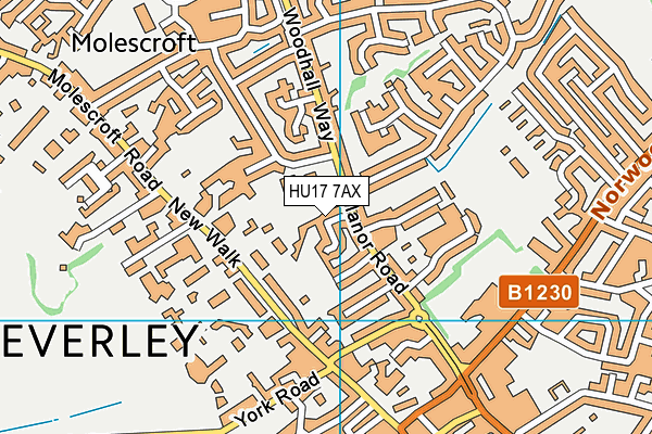 HU17 7AX map - OS VectorMap District (Ordnance Survey) HU17 7AX map - OS VectorMap District (Ordnance Survey)
