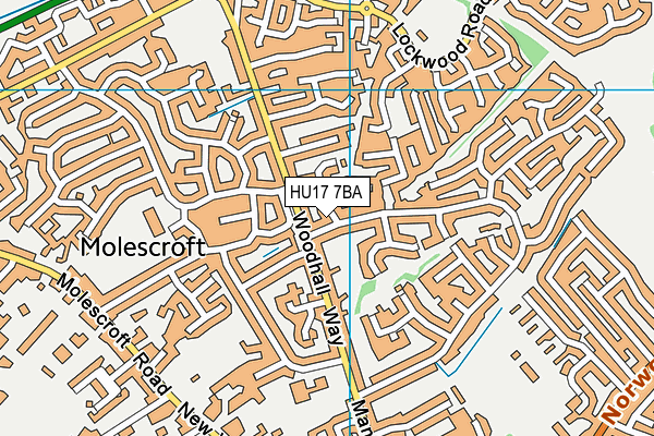 HU17 7BA map - OS VectorMap District (Ordnance Survey) HU17 7BA map - OS VectorMap District (Ordnance Survey)