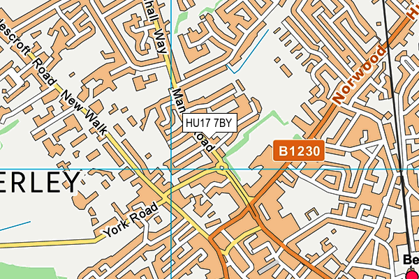 HU17 7BY map - OS VectorMap District (Ordnance Survey) HU17 7BY map - OS VectorMap District (Ordnance Survey)